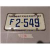 Image 1 : 1961 Sk license plate F2-549