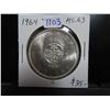 Image 1 : 1964 Canadian Silver Dollar. One Year Type. MS-63.