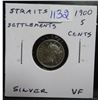 Image 1 : Straits settlements. 1900 silver 5 cents. Queen victoria. VF. Silver