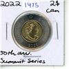 Image 1 : 2022 Canadian Two Dollar - Fiftieth Anniverary Summit Series - Colored.