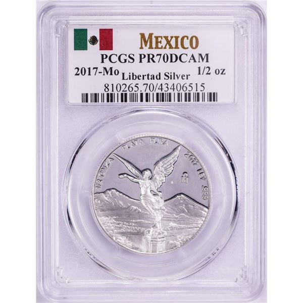 2017-Mo Mexico Proof 1/2 oz Silver Libertad Coin PCGS PR70DCAM