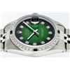 Image 8 : Rolex Mens Stainless Steel Green Vignette Emerald and Diamond Datejust Wristwatch