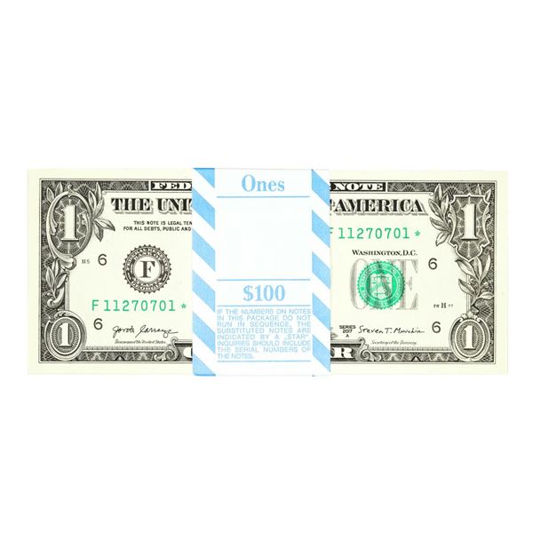 Pack of (100) Consecutive 2017A $1 Federal Reserve STAR Notes Atlanta