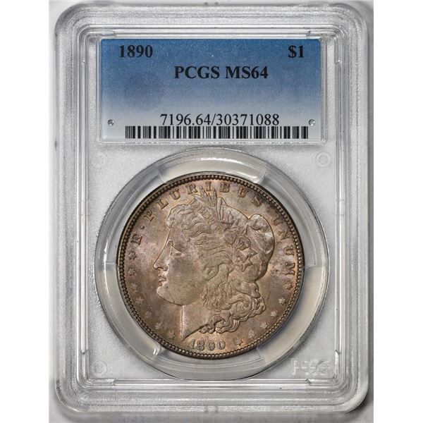 1890 $1 Morgan Silver Dollar Coin PCGS MS64