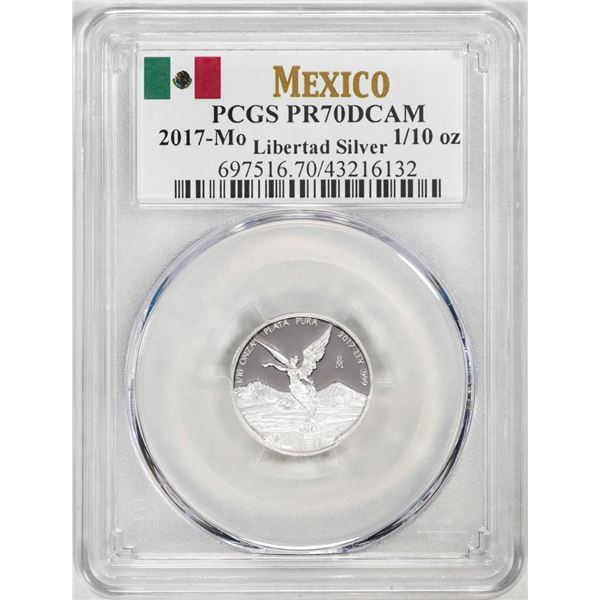 2017-Mo Mexico Proof 1/10 oz Silver Libertad Coin PCGS PR70DCAM