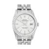 Rolex Mens Stainless Steel Silver Index Diamond Datejust Wristwatch
