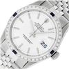 Image 9 : Rolex Mens Stainless Steel Silver Index Sapphire and Diamond Datejust Wristwatch