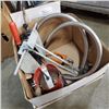 Image 2 : THREE BOXES OF ASSORTED TOOLS, DUCTING AND HOUSEHOLD ITEMS