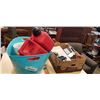 Image 1 : BASKEY OF PLANTERS AND BOX OF ELECTRICAL AND MORE