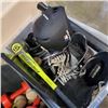 Image 2 : 2 TOTES OF SPORTING GOODS AND EXCERCISE ITEMS