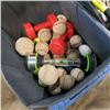 Image 3 : 2 TOTES OF SPORTING GOODS AND EXCERCISE ITEMS