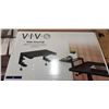Image 2 : BLACK 15" VERSATILE DESKTOP SHELF RISER, SMALL GLASS DESKTOP WHITEBOARD AND DUAL MONITOR DESK STAND