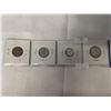 Image 2 : 4 - 1953 CANDIAN COINS 1 CENT TO 25 CENT FRIST YEAR QUEEN ELIZABETH II  VI .800 SILVER