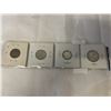 Image 2 : 4 - 1950 CANADIAN COINS SILVER (.800) 25 CENT AND 10 CENT PLUS 5 CENT AND 1 CENT