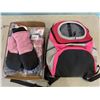 Image 1 : 3 PAIRS OF NEW REEBOK MITTENS (2) S/M AND (1) L/XL WITH PET CARRY BACKPACK