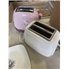 Image 3 : BOX OF KITCHEN ITEMS 2 TOASTERS INCLUDING HELLO KITTY, CORELLE BOWL, PLATE, CAN OPENER AND FIXED CHO