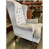 Image 2 : VINTAGE STUDDED WINGBACK CHAIR