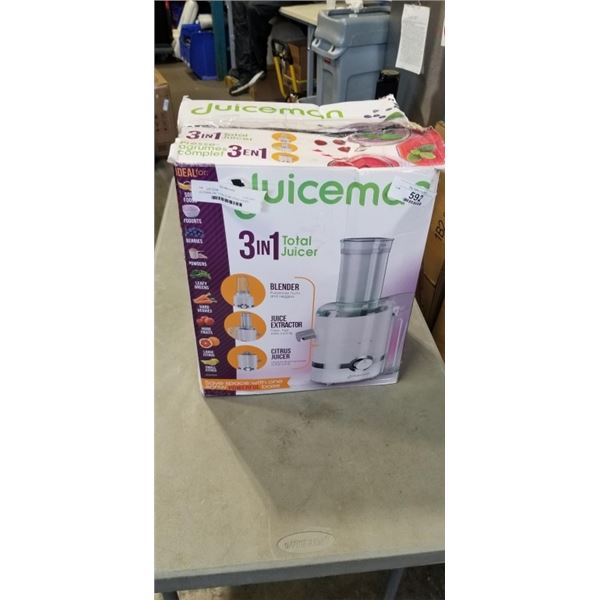 JUICEMAN 3IN1 TOTAL SLOW CITRUS JUICER - TESTED WORKING, RETAIL $109