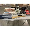 Image 1 : ASSORTED VINTAGE ITEMS, BOARD GAMES, KIDS TOY GUN, SIZE 13 BOOTS ETC