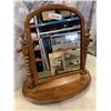 Image 2 : ANTIQUE BARLEY TWIST ROLLING CART AND VANIOTY MIRROR