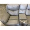 Image 2 : GREY LEATHER RECLINING SOFA