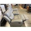 Image 8 : GREY LEATHER RECLINING SOFA