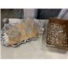 Image 1 : 50 REAL GLASS CHANDELIER DROPS, GERMANY SILVER TRAY AND CRYSTAL DECANTER AND ICE BUCKET
