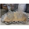 Image 2 : 50 REAL GLASS CHANDELIER DROPS, GERMANY SILVER TRAY AND CRYSTAL DECANTER AND ICE BUCKET