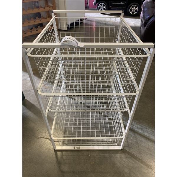 WHITE WIRE 3 DRAWER ORGANIZER