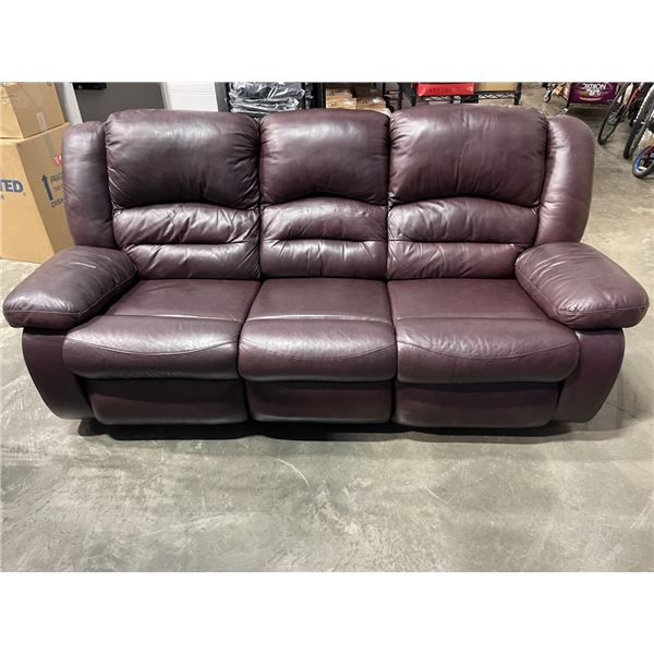 BLACK LEATHER RECLINGING SOFA