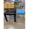 Image 1 : BLACK END TABLE WITH 1960S STOOL