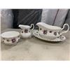 Image 1 : ROYAL ALBERT SWEET VIOLETS GRAVY BOAT/DISH WITH CREAM AND SUGAR