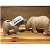 Image 1 : NEW CARVED SET OF 2 BEAR MARBLE FIGURES, RETAIL $299