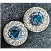 Image 1 : 14K WHITE GOLD 2.34G BLUE DIAMOND (1.5+0.6CTCT)  EARRINGS (~WEIGHT 2.34G)