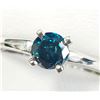 Image 2 : 14K WHITE GOLD CERTIFIED 2.04G BLUE DIAMOND(0.42CT)  RING (~SIZE 6) (~WEIGHT 2.04G)