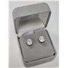 Image 2 : 14K WHITE GOLD CERTIFIED 1.22G MOISSANITE(2.4CT)  EARRINGS (~WEIGHT 1.22G)