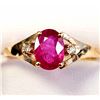 Image 2 : 10K YELLOW GOLD CERTIFIED 1.56G RUBY 1CT + DIA 0.02CT  RING (~SIZE 7.5) (~WEIGHT 1.56G)