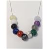 Image 1 : SILVER GENUINE MULTI GENUINE GEMSTONE 16"   NECKLACE
