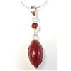 Image 1 : SILVER CARNELIAN 16"   NECKLACE