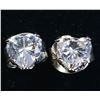 Image 1 : 14K WHITE GOLD HEART SHAPE CZ   EARRINGS