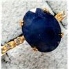 Image 2 : 10K YELLOW GOLD 1.89G BLUE SAPPHIRE 3.5CT & DIAMOND 0.05CT  RING (~SIZE 7)