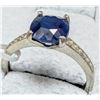 Image 2 : 10K WHITE GOLD 2.41G BLUE SAPPHIRE 2.5CT & DIAMOND 0.06CT  RING (~SIZE 6.5)