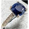Image 3 : 10K WHITE GOLD 2.41G BLUE SAPPHIRE 2.5CT & DIAMOND 0.06CT  RING (~SIZE 6.5)