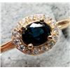 Image 2 : 10K YELLOW GOLD 1.86G SAPPHIRE 0.4 & DIAMOND 0.12CT  RING (~SIZE 7)