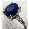 Image 1 : 10K WHITE GOLD 1.65G BLUE SAPPHIRE 1.2CT & LAB DIA 0.04CT  RING (~SIZE 6.5)
