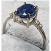 Image 2 : 10K WHITE GOLD 1.65G BLUE SAPPHIRE 1.2CT & LAB DIA 0.04CT  RING (~SIZE 6.5)
