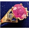 Image 2 : 10K YELLOW GOLD 1.5G RUBY 0.4CT & DIAMOND 0.03CT  RING (~SIZE 6)