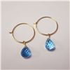 Image 1 : 10K YELLOW GOLD BLUE TOPAZ  EARRINGS