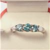 Image 1 : SILVER GREENISH BLUE MOISSANITE(1.05CT)  RING (~WEIGHT 2.45G)