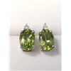 Image 1 : SILVER PERIDOT AND DIAMOND   EARRINGS